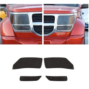 Для 2007-2012 Dodge Nitro Head Light Precut Tint Film Sticker Защитные дымчатые накладки Аксессуары, дымчатый черный