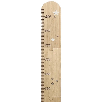Сращенная деревянная линейка Детская комната Пэчворк Деревянная звезда Измерение роста Линейка высоты
