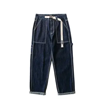 Новая мода Свободные мешковатые джинсы Мужские повседневные джинсовые брюки Прямые брюки-карго Уличная одежда Ковбой Мужская одежда