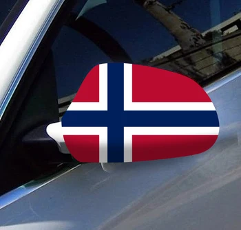 Прямая доставка 2 шт. Четырехсторонняя эластичная ткань свободного размера Норвегия Норвежские флаги Крышка автомобильного зеркала