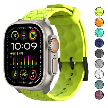 Ремешок с футбольным рисунком Для ремешка Apple Watch Ultra 2 49 мм 45 мм 44 мм 41 мм 40 мм Браслет Pulseira correa iwatch Series 3/6/SE/7/8/9
