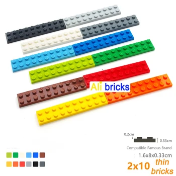 120 шт. 2x10 точек DIY строительные блоки тонкие фигуры кирпичи образовательный размер, совместимый с 3832 пластиковыми игрушками для детей