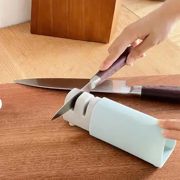  Точилка для ножей с двумя прорезями Лучшая точилка для кухонных ножей Устойчивые к порезам быстродействующие точилки для ножниц с двухступенчатыми гаджетами