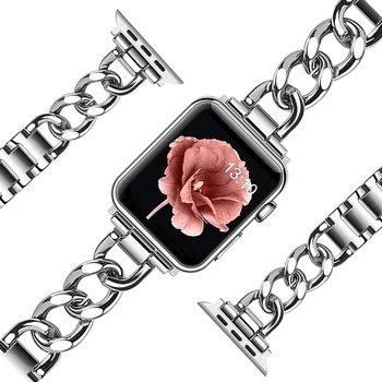 Для Apple Watch с цепочкой Apple Watch 8 6 SE 40 мм 44 мм 41 мм 45 мм ультра браслет из нержавеющей стали iwatch 7/6/5/4/3 браслет 38 мм 42 мм