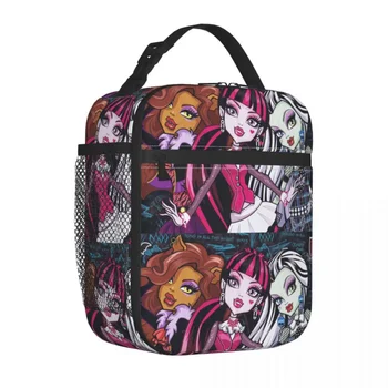 Kawaii Girl Изолированные сумки для ланча Портативный Draculaura Monster High Ланч Контейнер Термосумка Ланч Бокс Тотализатор Пляж Пикник Женщины