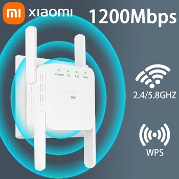 Xiaomi Wi-Fi Repeater AC1200 Wi-Fi Booster Wi-Fi Усилитель Wi-Fi Усилитель Wi-Fi 2,4 G / 5 ГГц Усилитель сигнала Wi-Fi Точка доступа к сети дальнего действия
