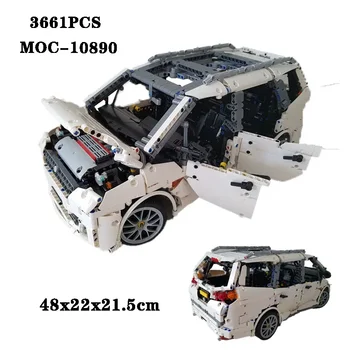 Строительный блок MOC-10890 Семейный автомобиль 7-местная сборка Модель Игрушка 3661 шт. Детали высокой сложности Подарок на день рождения для взрослых и детей