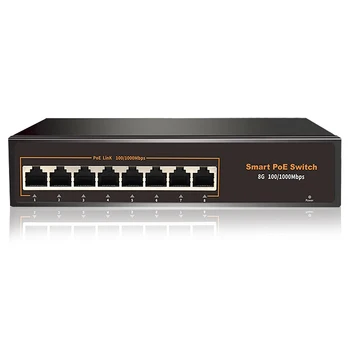 Полный гигабитный коммутатор 8 портов Коммутатор POE 1000 Мбит/с 802.3 af/at Коммутатор Ethernet VLAN RJ45 Сетевой коммутатор для IP-камеры/беспроводной точки доступа