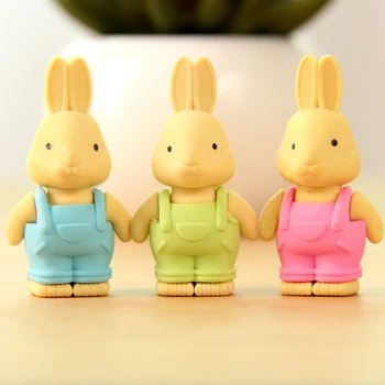 4 шт./лот Симпатичный милый Kawaii Cartoon Rabbit-Shape Ластик и резина для школьных канцелярских принадлежностей и офиса