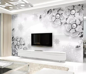 wellyu обои домашний декор Обои на заказ Элегантные модные цветы с бриллиантовым тиснением современные мечтательные 3D фоновые стены