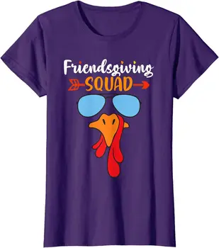 Friendsgiving Squad Funny Happy Thanksgiving Day Женская футболка с круглым вырезом и длинными рукавами