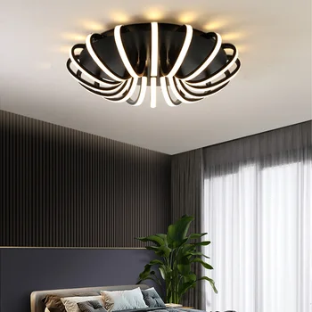  белый черный светодиодная потолочная люстра высокой мощности для гостиной спальни дома современная светодиодная люстра светильник wf1111