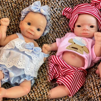 28 см Lanny Bebe Reborn Girl Мягкая полнотельная твердая силиконовая кукла для новорожденных 3D Paint and Unpaint Реалистичная настоящая силиконовая кукла Corpo de Silicone