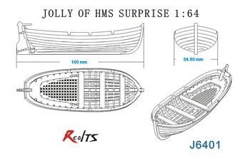 RealTS Классическая деревянная лодка 1/64 спасательная шлюпка деревянная лодка набор для сборки деревянный пазл