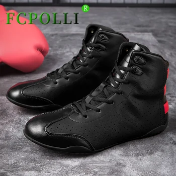  Профессиональная боксерская обувь для пар Противоскользящая борцовская обувь Мужчины Женщины Дизайнерские боевые ботинки Унисекс Спортивная обувь