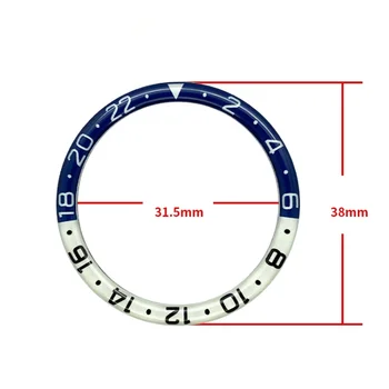 Наружный диаметр кольца из люминесцентной смолы, внутренний диаметр 38 мм, кольцо для аксессуаров для часов 31,5 мм, SKX007, SKX011