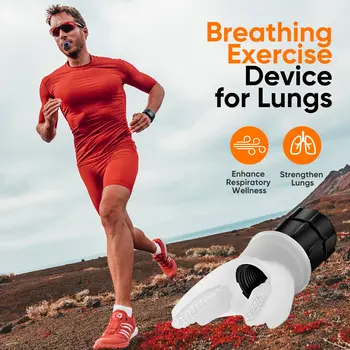 Дыхательный тренажер для легких Силиконовый тренажер для легких Компактный тренажер дыхательных мышц с регулируемым сопротивлением