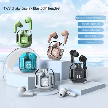 Bluetooth-наушники Беспроводные наушники-вкладыши Цифровой дисплей Прозрачный отсек Беспроводные Bluetooth Спортивные наушники Bluetooth