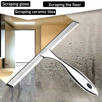  Скребок из нержавеющей стали премиум-класса для душевых дверей, ванной комнаты, окон и автомобильных стекол, универсальный очиститель стекла