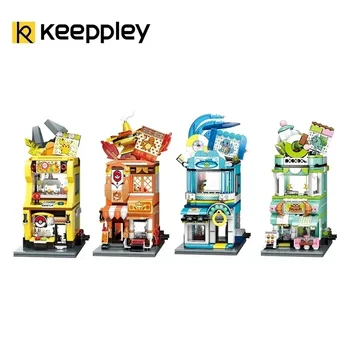 Новый Keeppley Building Blocks Pokemon Series View Чармандер Просмотр улицы Головоломка Городские игрушки Сращивание модели Украшение рабочего стола Подарок