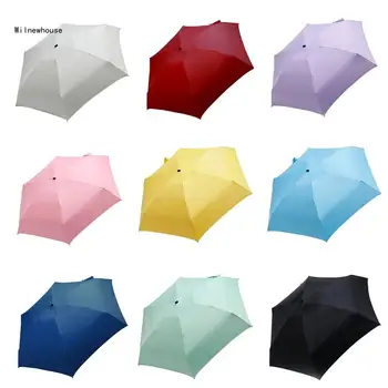 Мини карманный зонт Компактный дизайн для путешествий Анти-УФ для солнца Дождевые зонтики 5 Складной ветрозащитный портативный зонтик Dropship