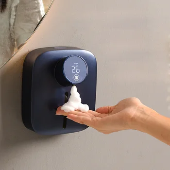Перезаряжаемый датчик Цифровая температура Дозатор жидкого мыла Автоматическая бесконтактная машина для дезинфицирующего средства для рук для ванной комнаты