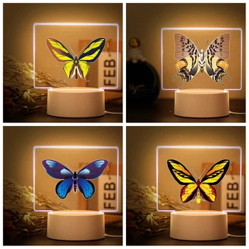 1 шт. прекрасный Красивые бабочки Цвет Сменная настольная лампа Прикроватная лампа ко Дню святого Валентина