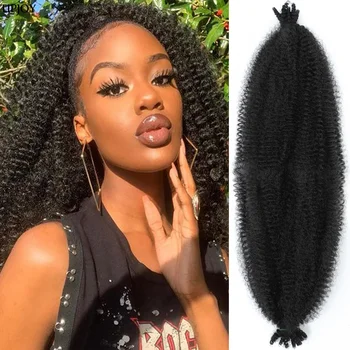  предварительно разделенные пружинистые афро марли твист плетение волосы для наращивания волос для черных женщин мягкие извращенные волосы для плетения скрученные вверх