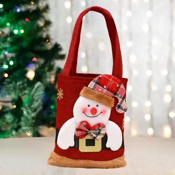 Красочная детская сумочка Рождественская сумка Рождественская сумка большой емкости с мультяшным снеговиком Санта-Клауса для детей