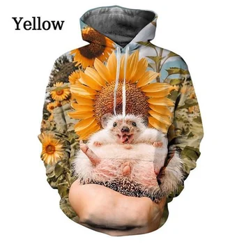 Забавные толстовки с изображением животных для мужчин Толстовки с 3D-принтом Симпатичные детские толстовки с капюшоном Модные пуловеры унисекс