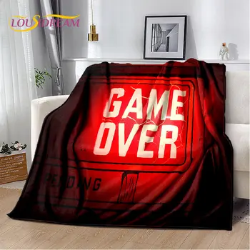  Мультяшный геймер геймпад игра над мягким плюшевым одеялом,фланелевое одеяло бросок одеяло для гостиной спальня кровати диван пикник