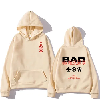 BadOmens Bad Omenss 2023 Американские пуловеры Винтажные граффити Письмо Свободные мужские и женские толстовки с капюшоном с принтом Harajuku