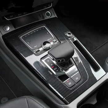  Carbon Fiber Pattern ABS Автомобильная крышка панели передач Наклейка на центральную консоль для 2018 Audi New Q5L Аксессуары для стиля интерьера