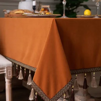 бархатная скатерть в европейском стиле, грандиозный и роскошный, ретро-оранжевый ресторан и ресторан