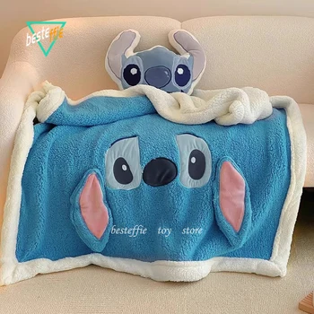 Disney Зимнее одеяло Kawaii Stitch Daisy Lotso Аниме Одеяла Мягкое офисное одеяло для обеда Приятные для кожи одеяла для спальни