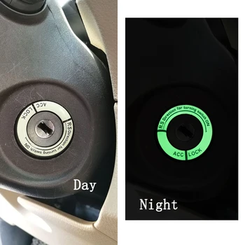 Флуоресцентные светящиеся автомобильные кольца для ключей зажигания Наклейки Авто Мотоцикл Украшение Ключ Круг Наклейки Авто Аксессуары