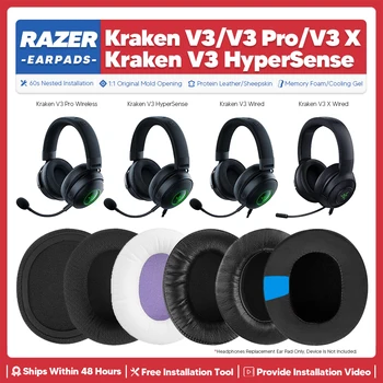 Сменные амбушюры для Razer Kraken V3 Pro X V3 HyperSense Аксессуары для наушников Амбушюры Амбушюры из пены с эффектом памяти