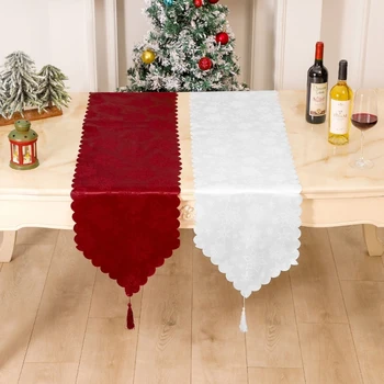 Праздничный рождественский бегун для стола скатерть украшение стола моющийся чехол для домашнего использования 34x180 см
