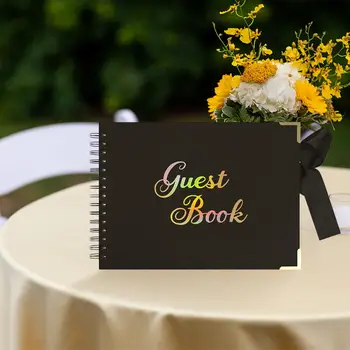Персонализированная свадебная гостевая книга Пользовательская свадебная гостевая книга Свадебный фотожурнал Подарочный душ Юбилейный альбом Гостевая книга Weddi O8W0
