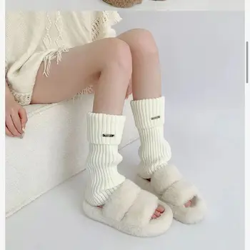 Женские гетры Носки Японские девушки Женские осень-зимние вязаные чехлы для ног Длинные носки Теплые вязаные бахилы оптом