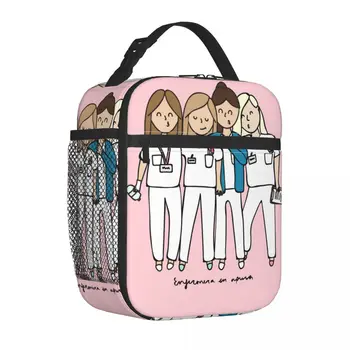 Изолированная сумка для ланча Enfermera En Apuros Doctor Контейнер для еды Сумка-холодильник Сумка-тоут Ланч-бокс Школьные путешествия Bento Pouch