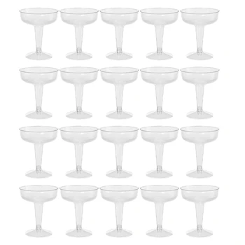  Новые пластиковые бокалы для шампанского одноразовые - 100 шт. Прозрачные пластиковые бокалы для шампанского для вечеринок Прозрачный пластиковый стаканчик