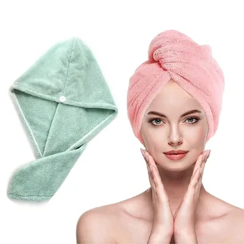 Однотонная женская быстросохнущая шляпа-полотенце из ультратонкого волокна типа абсорбции для ванны Городская шапка для сухих волос