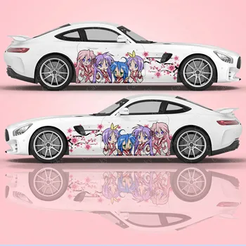 Аниме девушка 2 шт./комплект Автомобильная наклейка для универсальной большой автомобильной наклейки для универс, автомобильные наклейки слева и справа