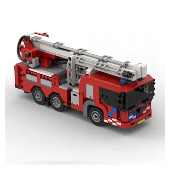  Пожарная машина Подъемная рабочая платформа Лифт MOC-55291 Сращивание строительных блоков Модель 864PCS Детский подарок на день рождения Рождественская игрушка Подарок
