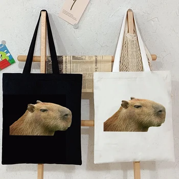 Capybara Shopper Сумка Женская холщовая сумка Bolsa Harajuku Animal Recycle Bag Забавные сумки Sac Cabas Reutilizables для женщин