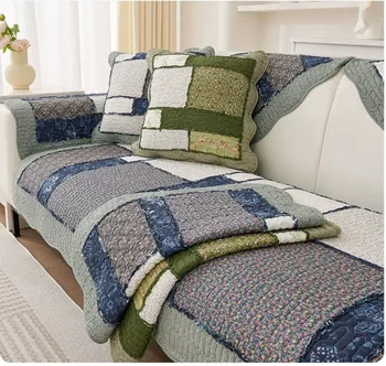  печатный хлопковый блок противоскользящий диван полотенце машинная стирка чехол для стирки удобный и дышащий защитный чехол для мебели