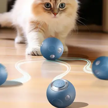 Электрические игрушки для кошек с мячом Автоматические катящиеся умные игрушки для кошек Интерактивные для дрессировки кошек Самодвижущиеся игрушки для котят для игр в помещении