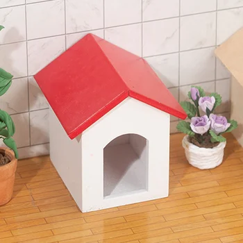 Миниатюрная домашняя мебель Модель дома для щенков Деревянная миниатюрная модель дома Деревянный декор