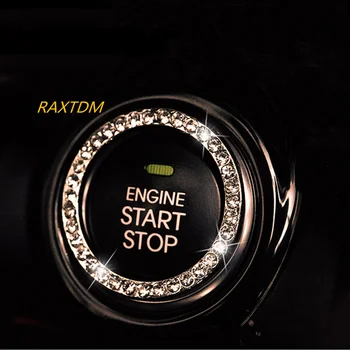  Crystal Кольцо для ключей от зажигания для запуска двигателя автомобиля для Mazda 3 6 CX3 CX5 BM BN GJ GL Axela At Рычаг переключения передач на рулевом колесе из алюминиевого сплава p